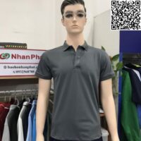 Áo thun cá sấu poly màu xám đậm NPU-AT10020482