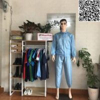 Bộ quần áo phòng sạch khóa kéo có nẹp áo không nón NPU-PS10020538