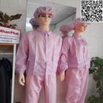Quần áo phòng sạch chống tĩnh điện rời màu hồng NPU-PS10020510